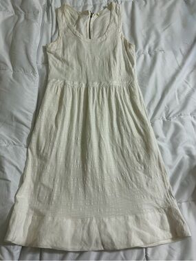J. Crew Ivory Sleeveless Midi Dress